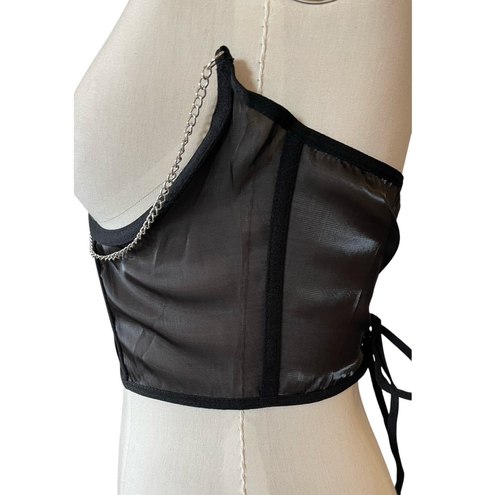 🎉HP! ❤️ Black Goth x Punk Underbust Chain Corset - Picture 4 of 6